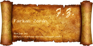 Farkas Zorán névjegykártya